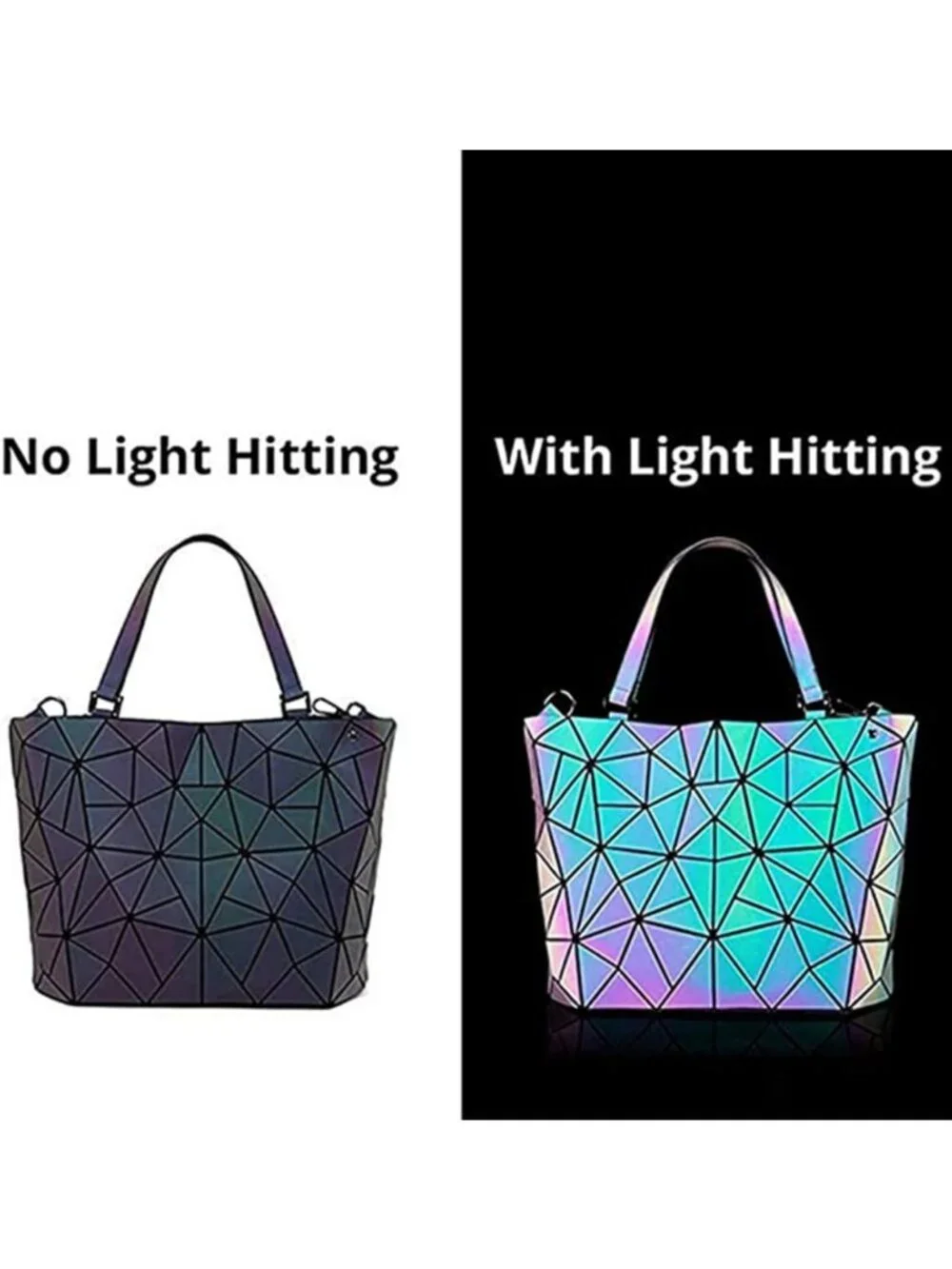Luminous Geometric Handbag for Women | Stylish Top Handle Satchel Purse